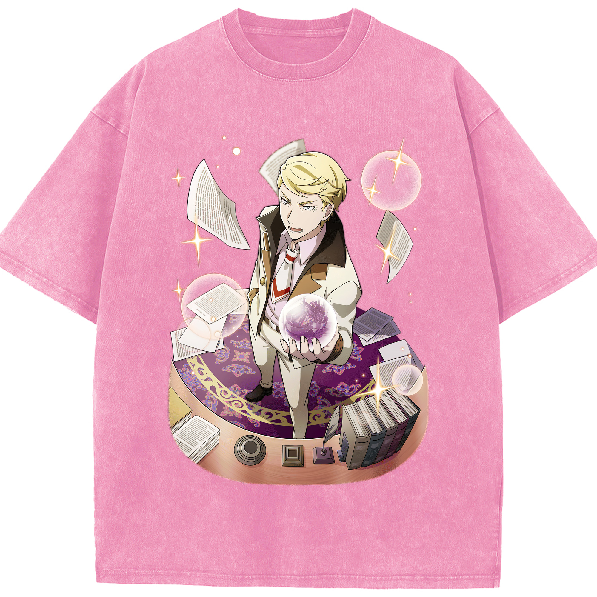 （画像用） 文豪ストレイドッグス Bungo Stray Dogs 綿100% ヴィンテージ風 半袖Tシャツ（フロントプリント）